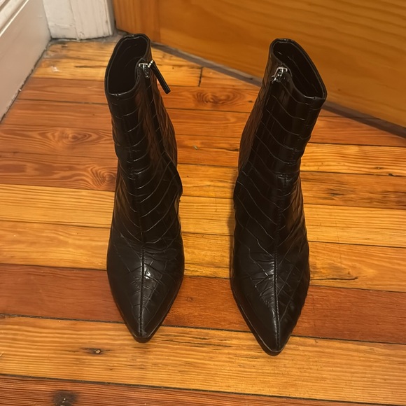 Alice + Olivia Black Leather Booties - Picture 2 of 7